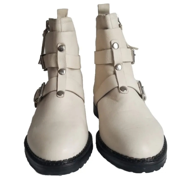Rebecca Minkoff Women Off White Boots Buckle Size US 7 M EU 37 New - Picture 12 of 13